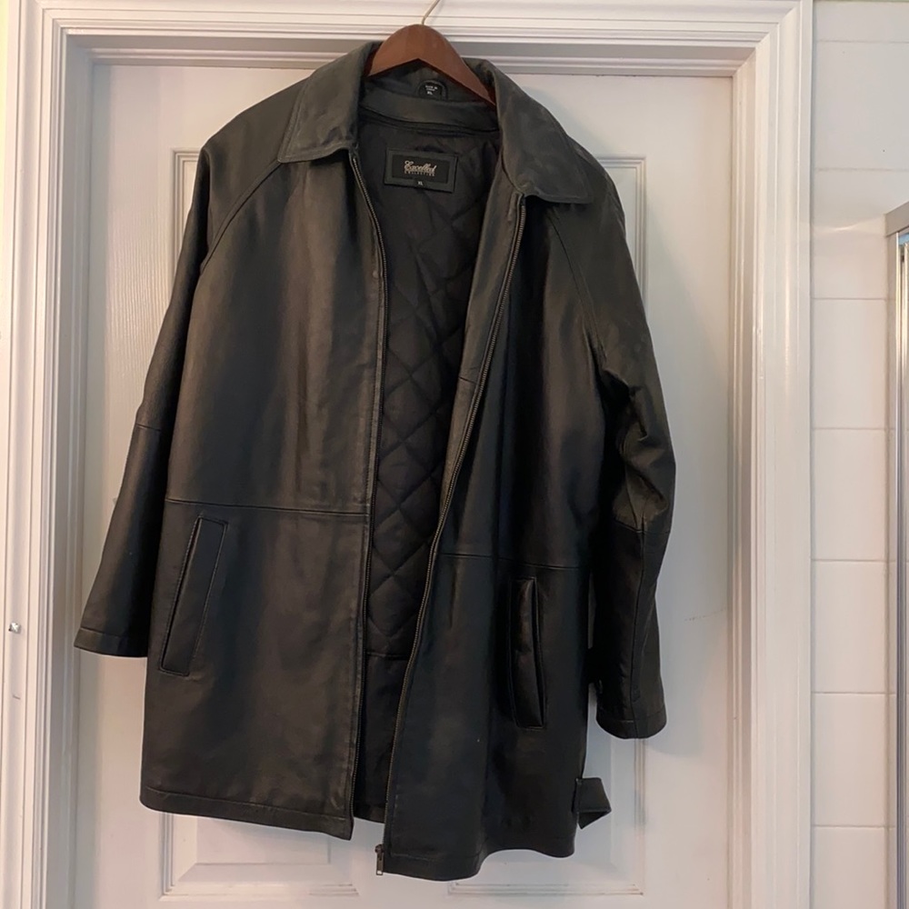 Black leather jacket